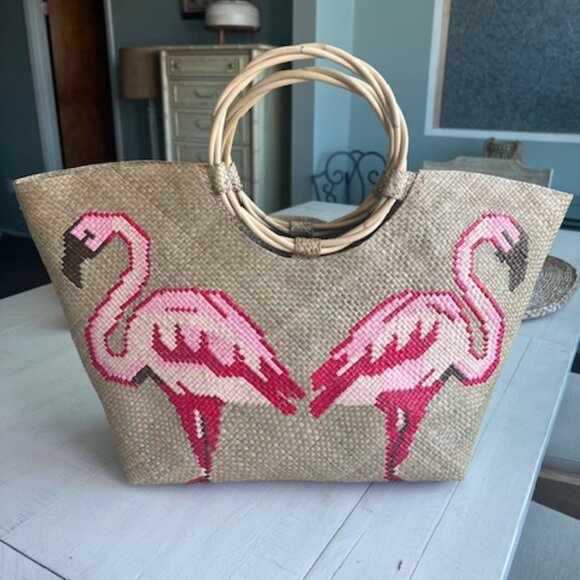 Tommy Bahama Flamingo Friends Tote Bag - Picture 1 of 5